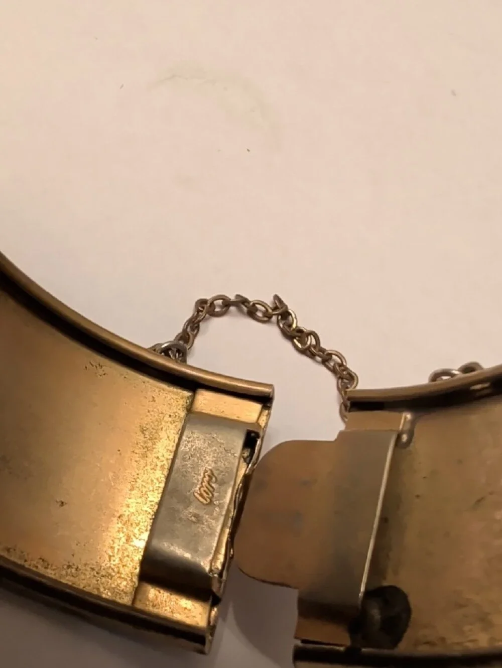 Coro Gold-Tone Floral Engraved Hinged Bangle Bracelet